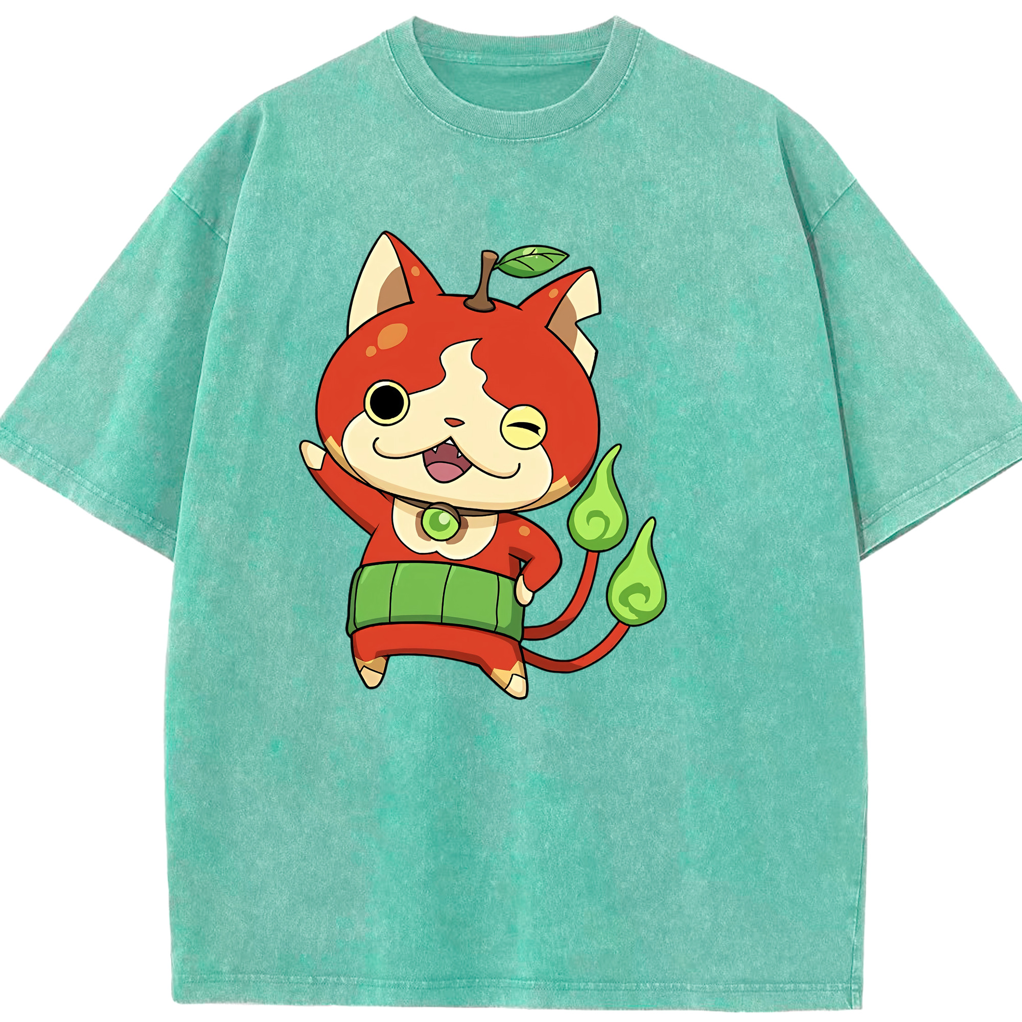 （画像用） 妖怪ウォッチ Yo-kai Watch 綿100% ヴィンテージ風 半袖Tシャツ（フロントプリント）